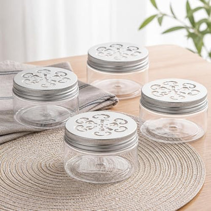 4-Pack Small Storage Tin Containers with Lids for Baking Soda Beads & Travel