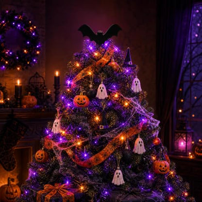 10 Inch Gothic Bat Christmas Tree Topper - Spooky Holiday Decor
