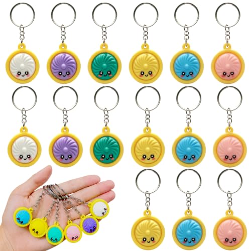 24 Mini Dumpling Keychains Bulk Cute Food-Inspired Party Favors