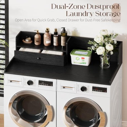 Laundry Room Countertop with Large Wooden Drawer for Organization