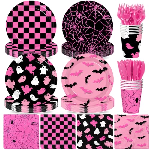 Halloween Ghost Paper Plates Napkins Cups Party Supplies Set for Ghostly Decorations