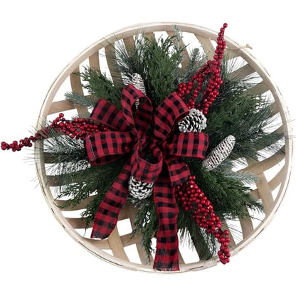 Farmhouse Christmas Decor Set - Fraser Hill Farm 5-Piece Holiday Kit with Wreath, Signs & Reindeer