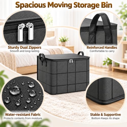 Large Capacity Moving Storage Bags 3 Pack - XXL Foldable Cloth Organizer for Bedding & Clothes
