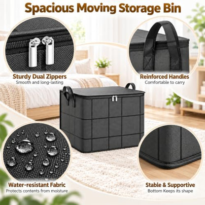 Large Capacity Moving Storage Bags 3 Pack - XXL Foldable Cloth Organizer for Bedding & Clothes