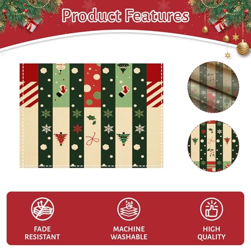 Honitra Christmas Table Runner 13x72 Inch Waterproof Linen Green Seasonal Decor Variation of THIS listing