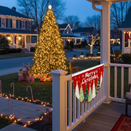 Colorful Christmas Tree Flag Set - 2.5 x 5 ft Holiday Banner with Carnival Design - Variation of Colorful-11