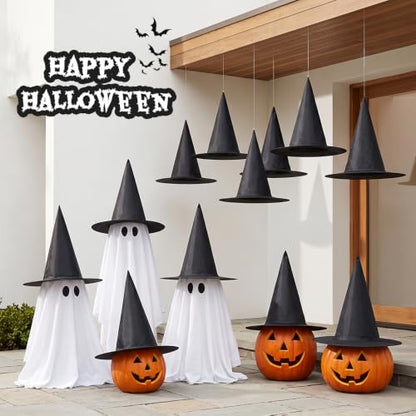 12 Pack Halloween Witch Hats Decorations Outdoor Hanging Decor