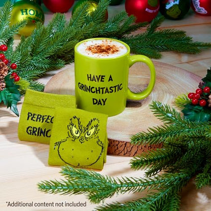 Grinch Mug and Christmas Socks Gift Set for Women & Teens - Holiday Novelty