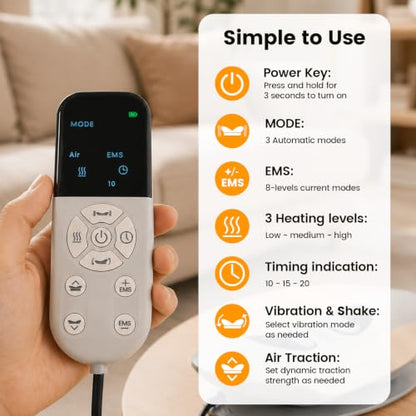 Rechargeable Electric Lumbar Massager with Heat and Vibration for Back Relief