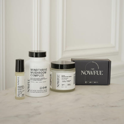 Wellness in Action Kit - Daily Ritual Set with Affirmation Cards, Essential Oil & Sleep Balm for Mindfulness