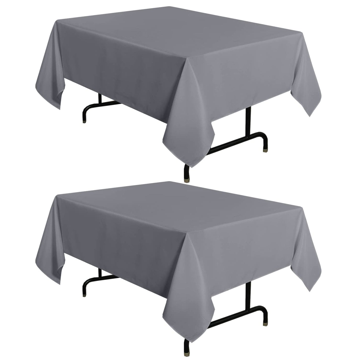 sancua 2 Pack Light Grey Tablecloth 54 x 54 Inch, Stain and Wrinkle Resistant Square Table Cloth - Washable Polyester Table Cover for Dining Table, Buffet Parties and Camping