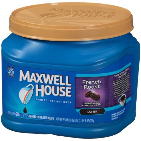 Maxwell House French Dark Roast Ground Coffee, 25.6 OZ (726g) Tub