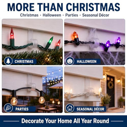100 Pcs Vinyl Siding Hooks for Christmas Lights - Outdoor Decorative Clips with No Damage