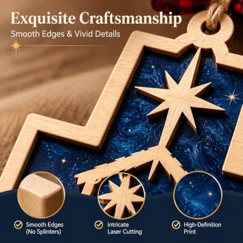 Christian Nativity Cross Ornament for Christmas Tree & Car Decor