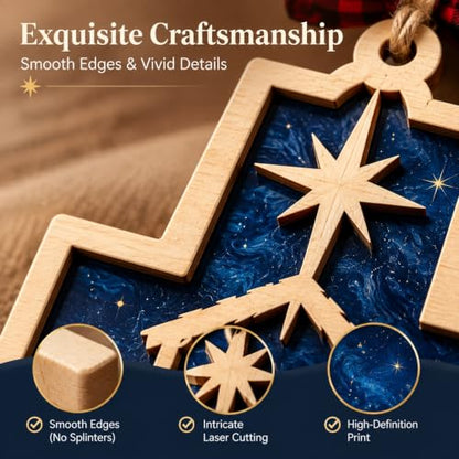 Christian Nativity Cross Ornament for Christmas Tree & Car Decor