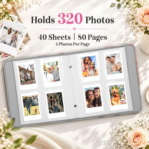 Fintie Photo Album for 2x3 Inch Instax Mini Films Raining Hearts Variation - 320 Pockets