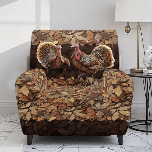 Turkey Hunting Fall Camo Recliner Slipcover - Fits Most Standard Chairs