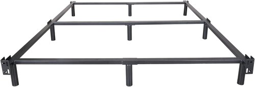 JetO Metal Bed Frame - Sturdy Heavy-Duty Platform Bed with 9 Legs Support | Black King Size, Easy to Assemble