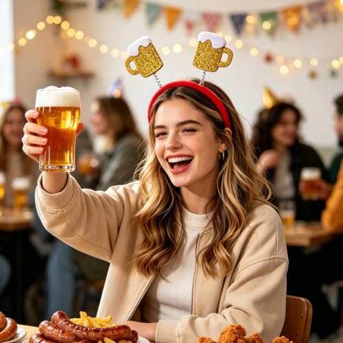 Beer Mug Boppers Headband for Oktoberfest Beer Party Costume Accessory