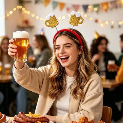 Beer Mug Boppers Headband for Oktoberfest Beer Party Costume Accessory