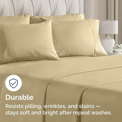 King Pillow Cases by Luxurious Living | Ultra Soft Hotel Quality - Wrinkle Free & Easy Care - 10 Pcs Set in Beige