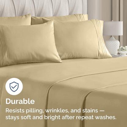 Queen Pillow Cases by Ultra Soft | Hotel Quality, Wrinkle-Free & Fade Resistant - 10 Pcs Set in Beige