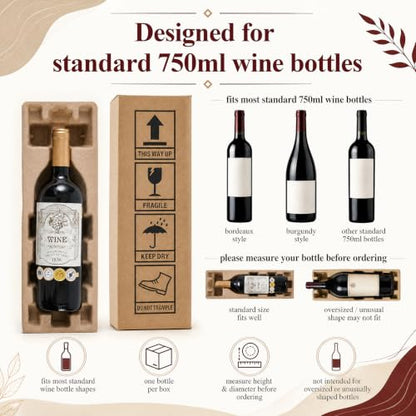 6-Pack Wine Bottle Shipping Boxes with Protective Tray - 16 x 5 Inches