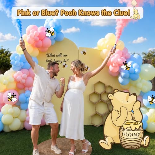 Large Winnie Bear Gender Reveal Decorations Cutout - 27.5 Inch