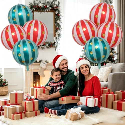 21 Inch Red & Green Foil Carnival Balloons – 8 Pcs Circus Party Decorations (Variation: Green)