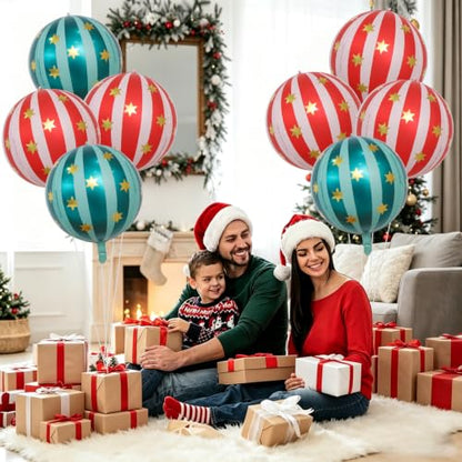 21 Inch Red & Green Foil Carnival Balloons – 8 Pcs Circus Party Decorations (Variation: Green)