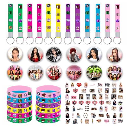 Pink Purple Birthday Party Decorations Set with Bracelets Keychains Stickers