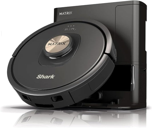 Shark AV2310AE Matrix Robot Vacuum - Self-Emptying, Precision Home Mapping, Ideal for Pet Hair - Wi-Fi, Black/Brass