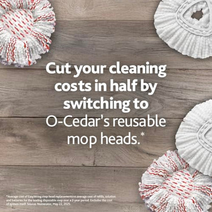 O-Cedar Easywring Microfiber Spin Mop & Bucket Floor Cleaning System + 3 Extra Refills (4 Refills Included)