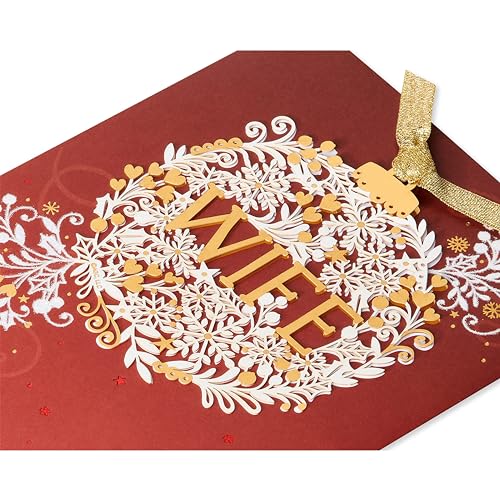 Romantic Christmas Card for Wife with Detachable Keepsake Ornament - Holiday Greeting