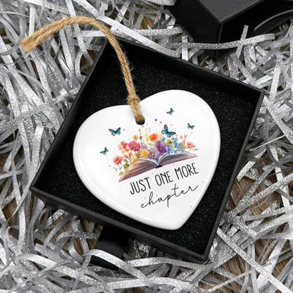Book Ornament - Literary Christmas Tree Decor for Book Lovers, Holiday Gift