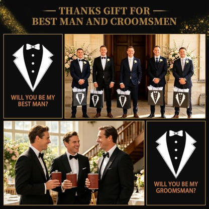 Brown 66-Piece Groomsmen Gifts Set for Wedding Party - 6 Sets Included