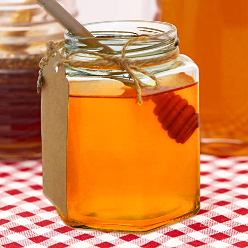 12oz Hexagon Glass Honey Jars with Gold Lids - 12 Pack - Variations of THIS listing