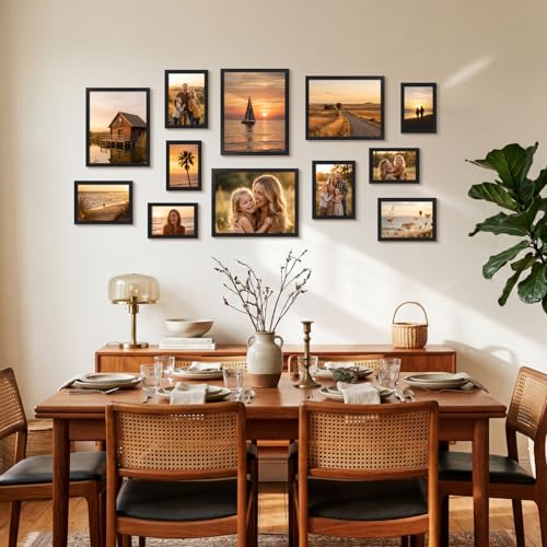 5x7 Inch Picture Frame Set of 22 - Black Wall & Tabletop Photos