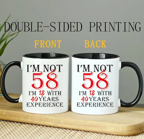 Funny 58th Birthday Coffee Mug - 1968 Gift for Men Women - Variation of 58th