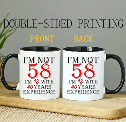 Funny 58th Birthday Coffee Mug - 1968 Gift for Men Women - Variation of 58th