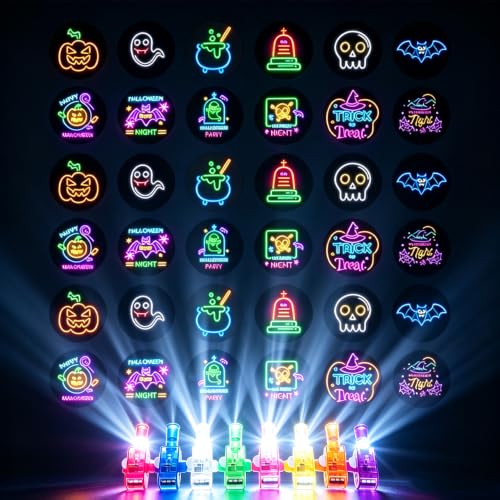 36 Pack Halloween Finger Light Projectors - Spooky Party Favors