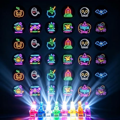 36 Pack Halloween Finger Light Projectors - Spooky Party Favors