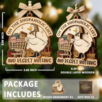 Funny Christmas Ornament - Shopaholic Gift for Women & Wife