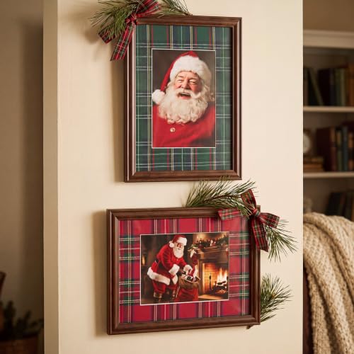 Dark Green Scottish Tartan Plaid Fabric Christmas Frame Wall Art - Variation of THIS listing