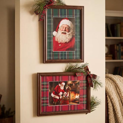 Dark Green Scottish Tartan Plaid Fabric Christmas Frame Wall Art - Variation of THIS listing