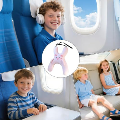 Kids Car Travel Pillow H-Shaped Neck Support Headrest with Seatbelt Strap - Variation A