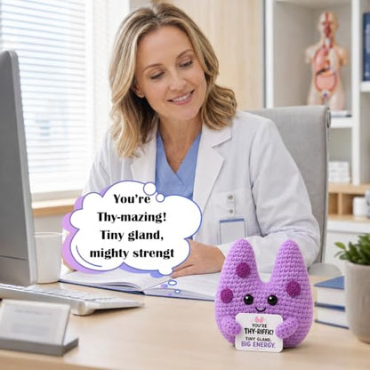 Funny Medical Gift - Crochet Thyroid Plush for Women and Men, Nurse Appreciation