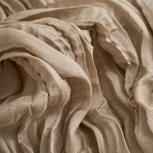 3 Pack Nude Brown Cheesecloth Table Runners - 10FT Rustic Boho Decor