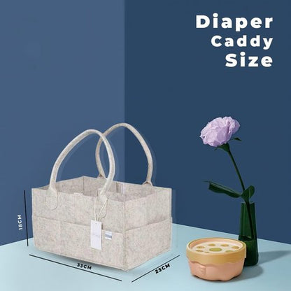Diaper Caddy | Nursery Storage Bin & Car Organizer for Diapers & Baby Wipes - Stylish & Functional