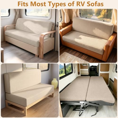 RV Couch Cover Set for Sofa Bed - 2 Pieces for Jackknife & Fold-Out Sofas